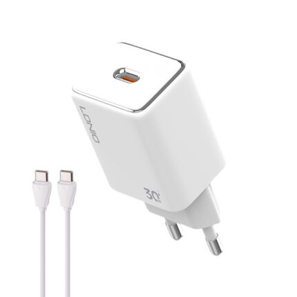 شارژر دیواری 30 وات الدینیو مدل A1508C به همراه کابل usb-c