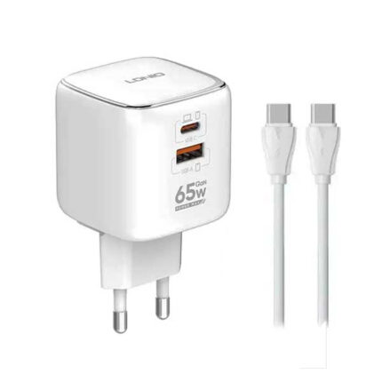 شارژر دیواری 45 وات 2 پورت الدینیو مدل Q2617 به همراه کابل usbC